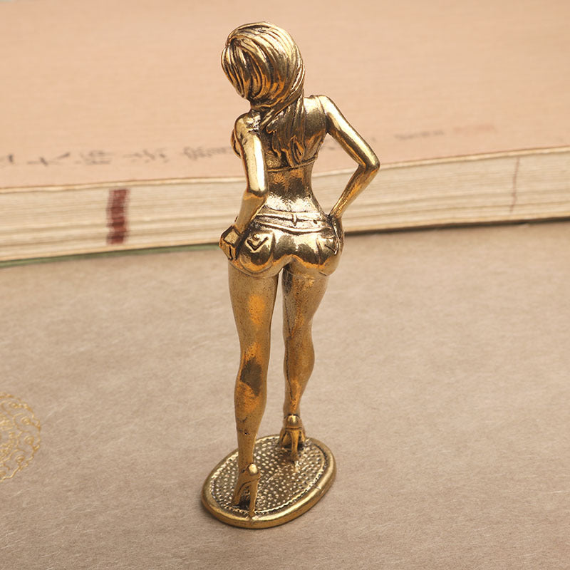 Beautiful Woman Brass Statue