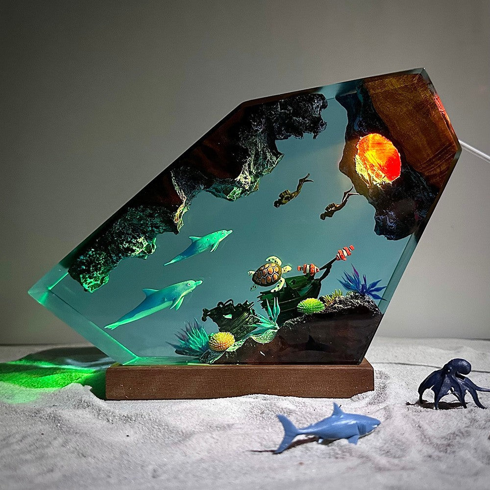 Blue Abyss Paradise Night Light Lamp