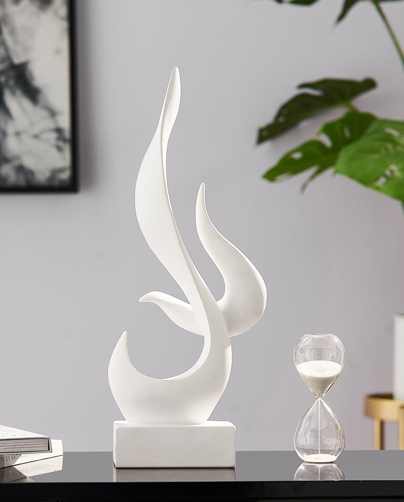 Modern Golden Flame Sculpture