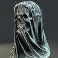 Grim Reaper Veiled Skull Statue