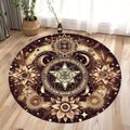 Mystic Pentacle Lotus Round Rug