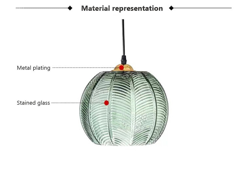 Nordic Ribbed Glass Globe LED Pendant Light