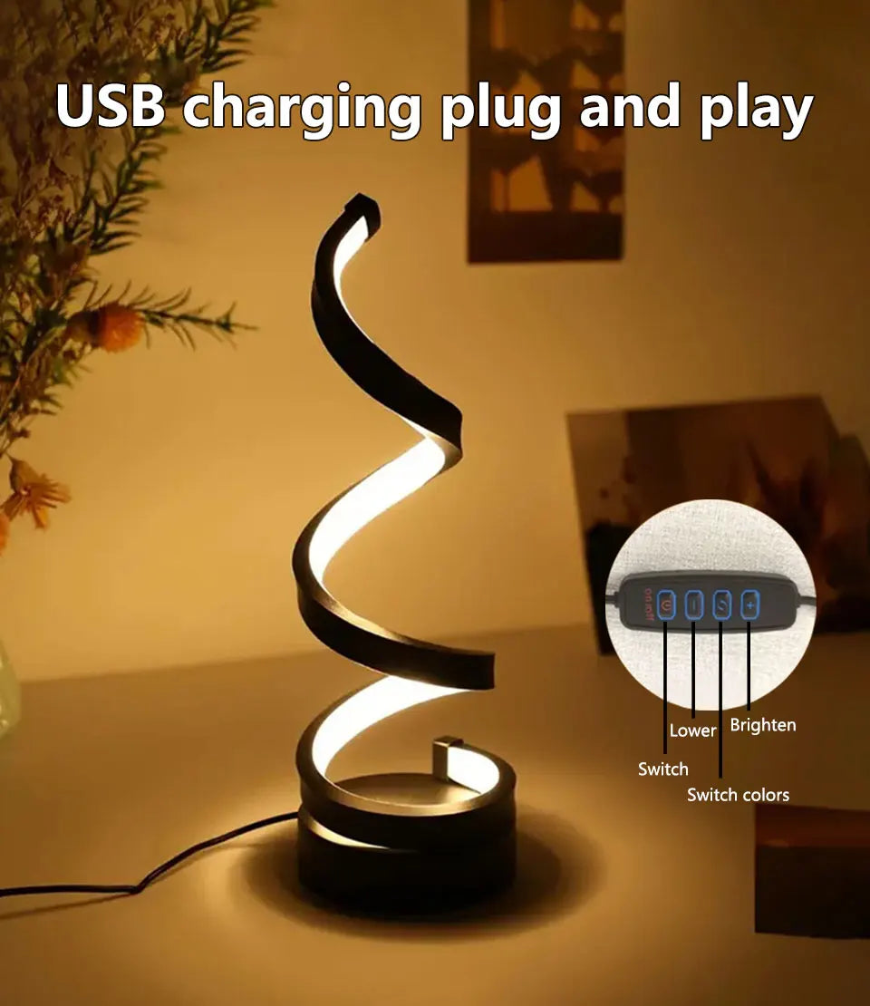 Nordic Helix Dimmable LED Table Lamp