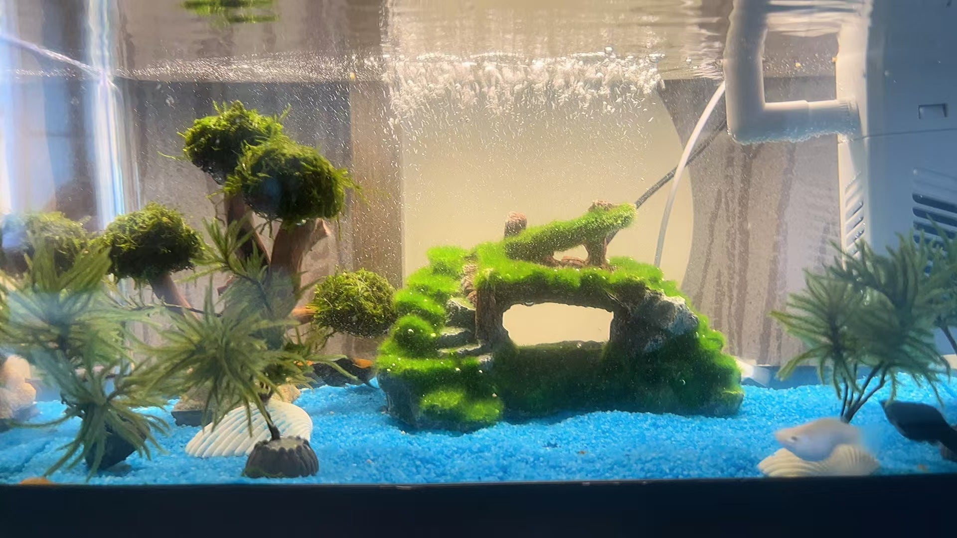 Rustic Moss Bridge Aquarium Ornament