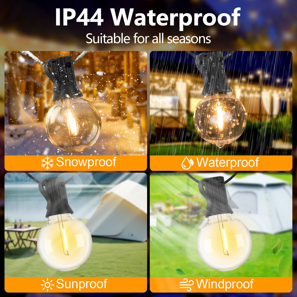 Solar Outdoor String Bulb Lights Decoration