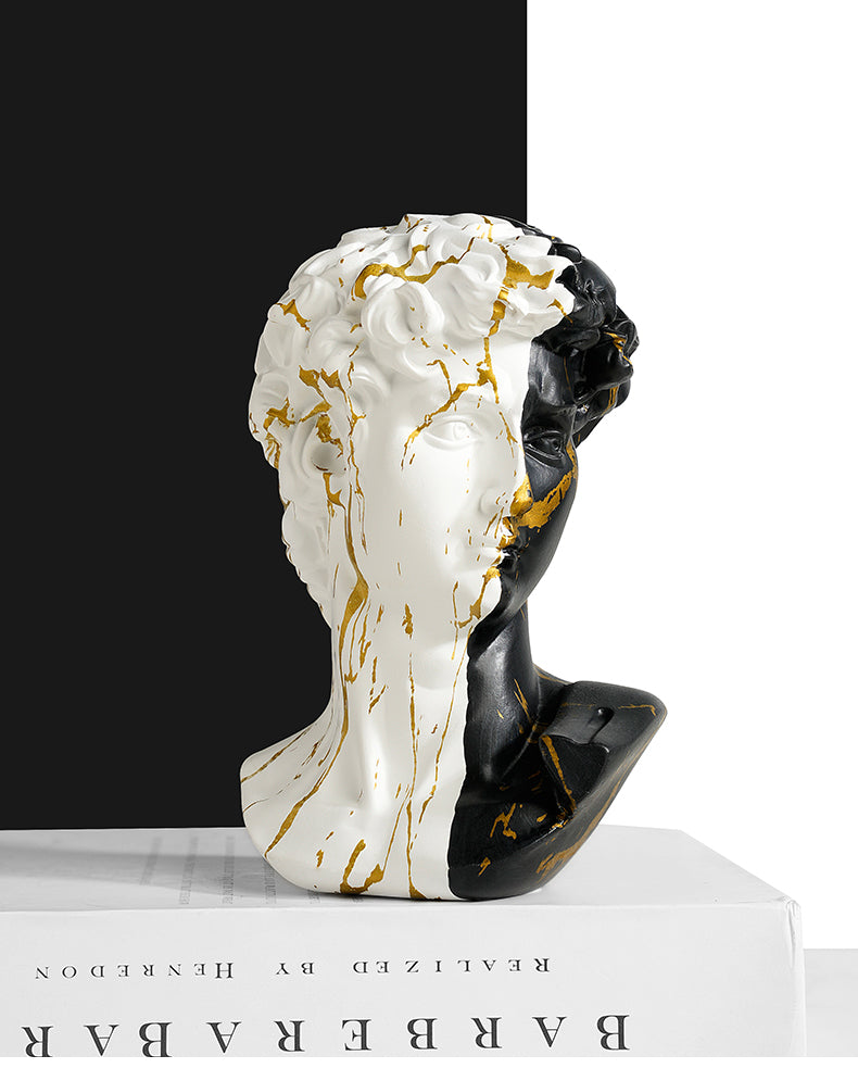 Dual Tone Modern David Bust Sculpture