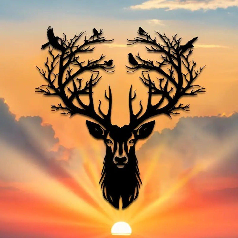 Forest Stag Silhouette Wall Art