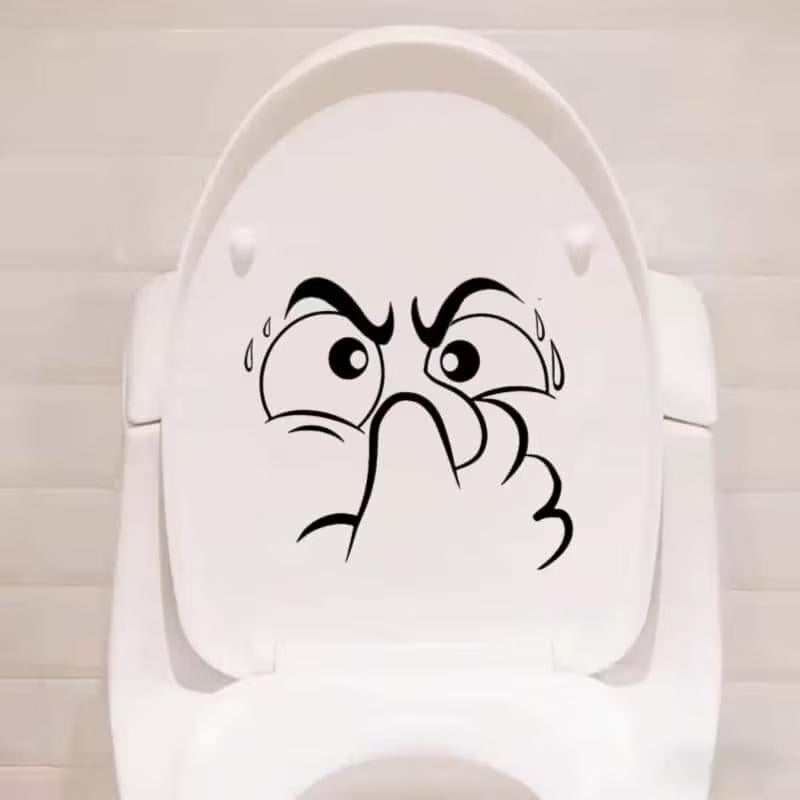 Annoyed Face Toilet Lid Sticker