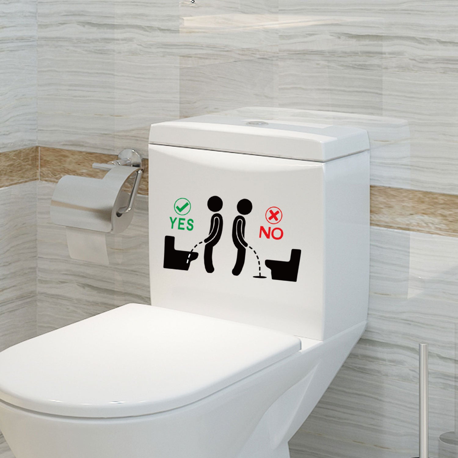 Toilet Seat Etiquette Instruction Sticker