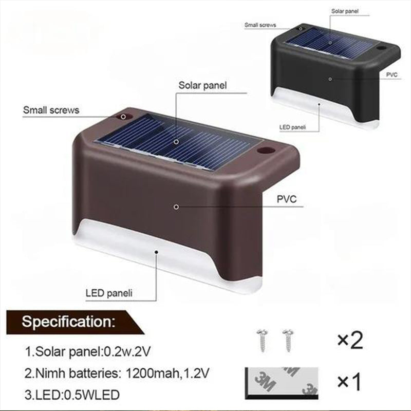 4 Pcs Solar LED Step Light Decoration