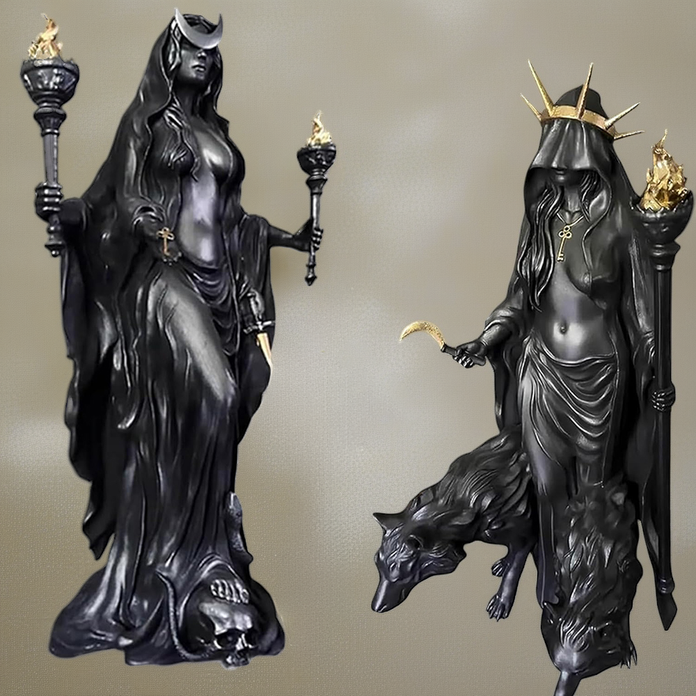 Black Hecate Goddess Statue