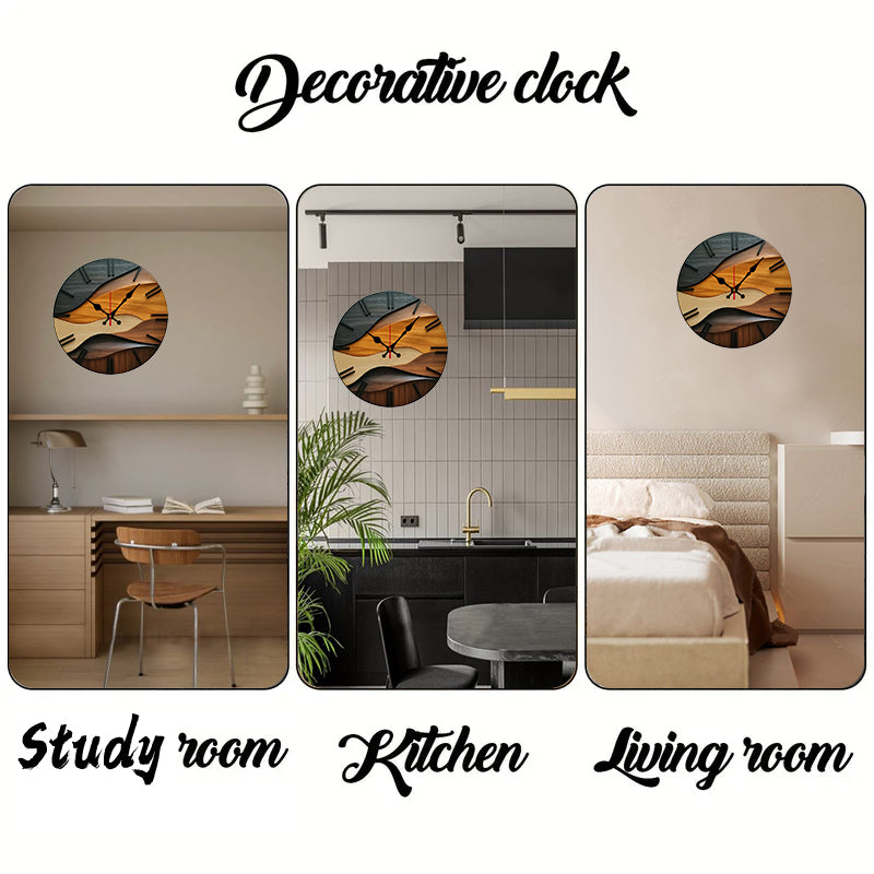 Abstract Wood Grain Wall Clock