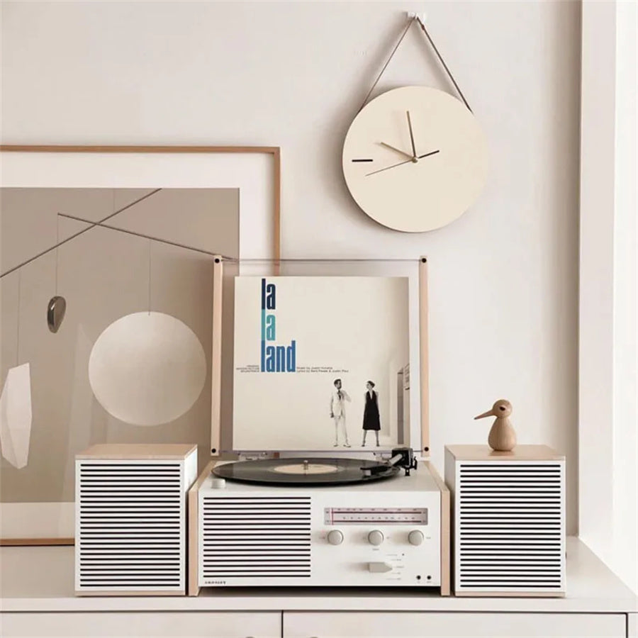 12" Minimalist Nordic Leather Strap Hanging Clock