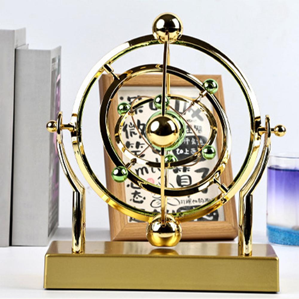 Golden Gyroscopic Orbit Sculpture Decoration