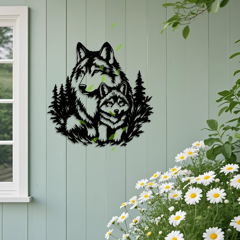 Mother Wolf Forest Metal Wall Art