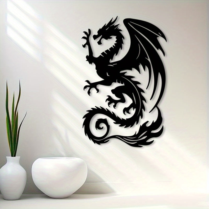 Curled Dragon Metal Wall Art