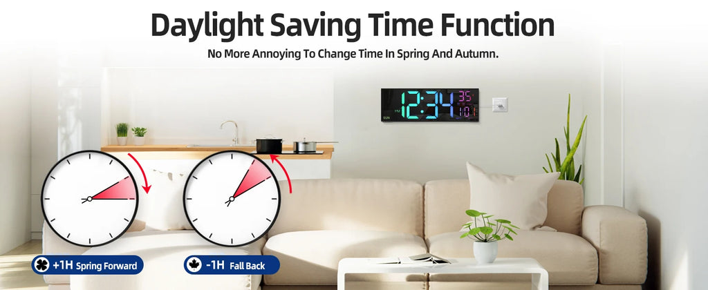 RGB Digital LED Wall Clock with Remote Control