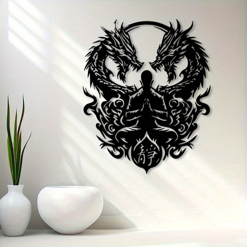 Meditating Dragon Metal Wall Art