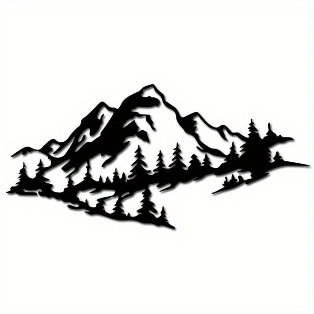 Ski Mountain Landscape Metal Wall Art