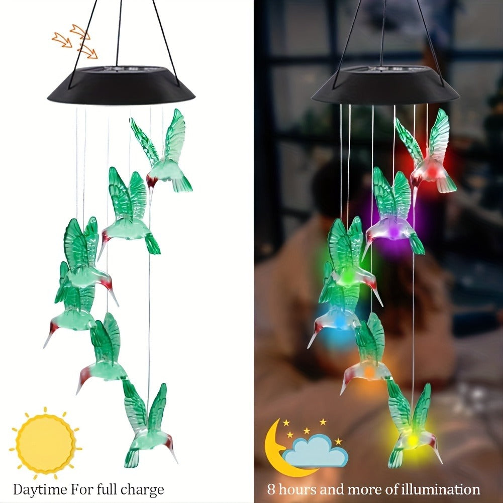 Hummingbird Solar LED Wind Chime Decoration