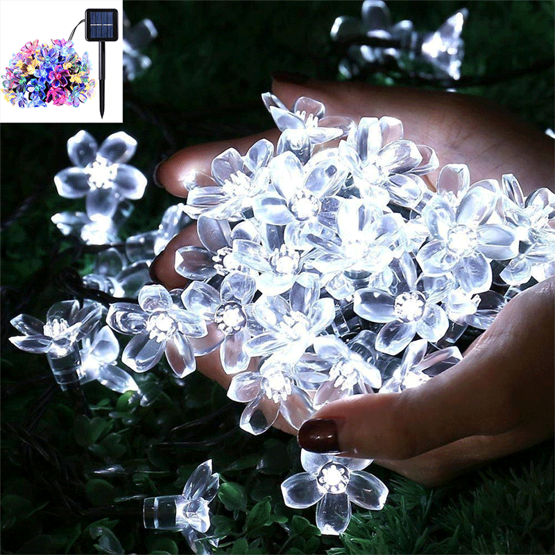 Solar Colorful Flower String Garden Light Decoration