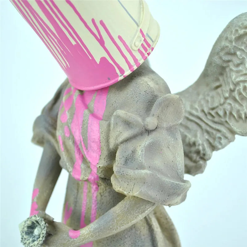 Victory Statue with Paint Flow Sculpture