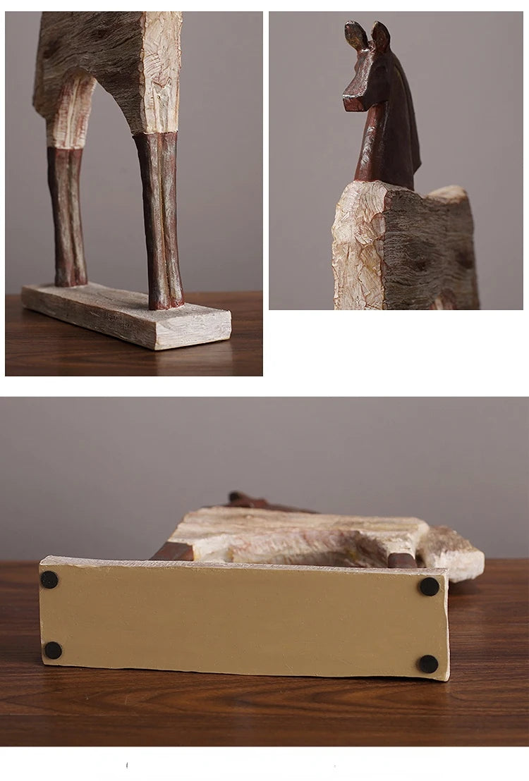 Antique Prehistoric Bull & Horse