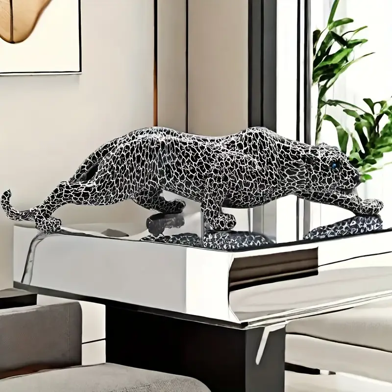 Black Jaguar Modern Statue