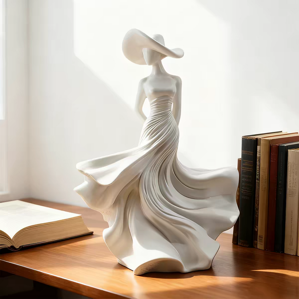 The Turning Back Elegant Lady Statue