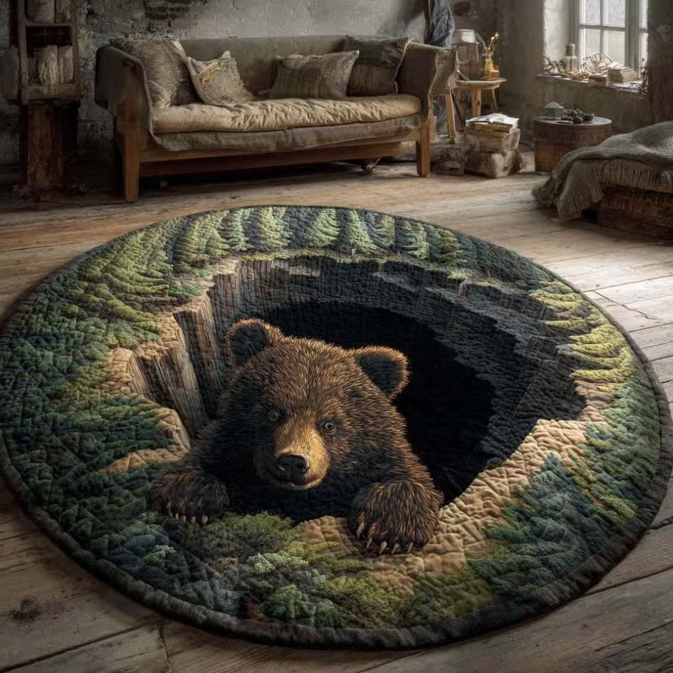 Cute Bear 3D Optical Effect Rug