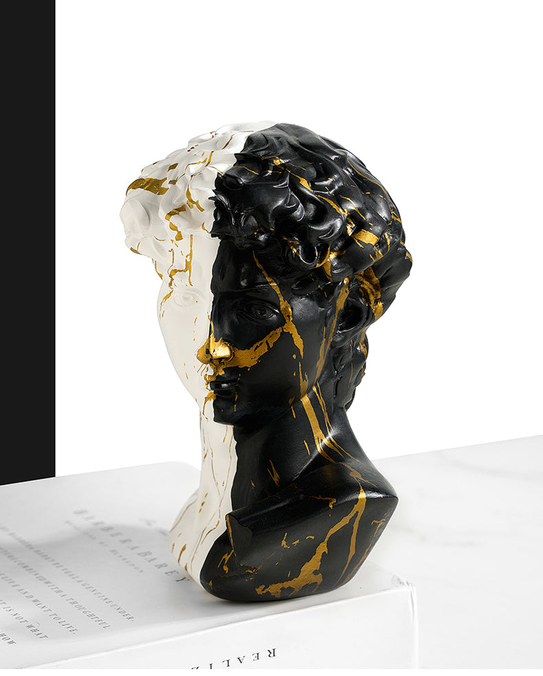 Dual Tone Modern David Bust Sculpture