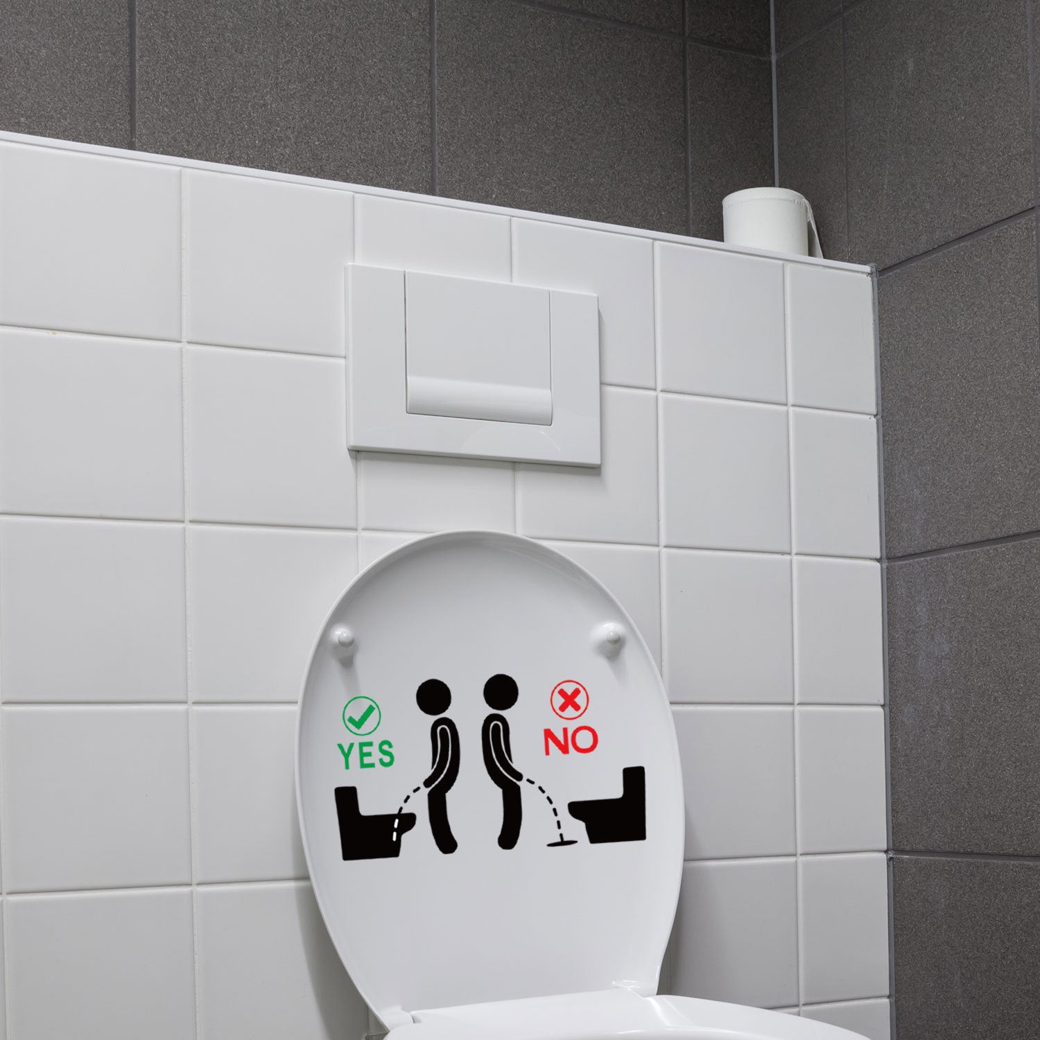 Toilet Seat Etiquette Instruction Sticker