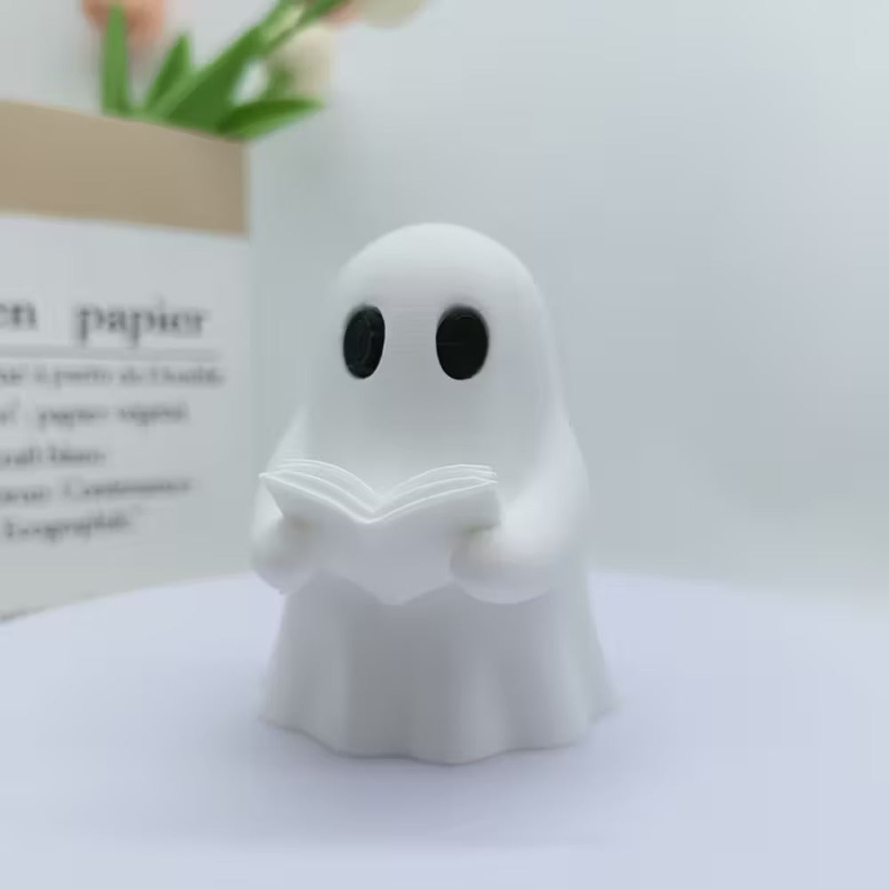 Cute Reading Ghost Statue