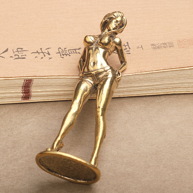 Beautiful Woman Brass Statue
