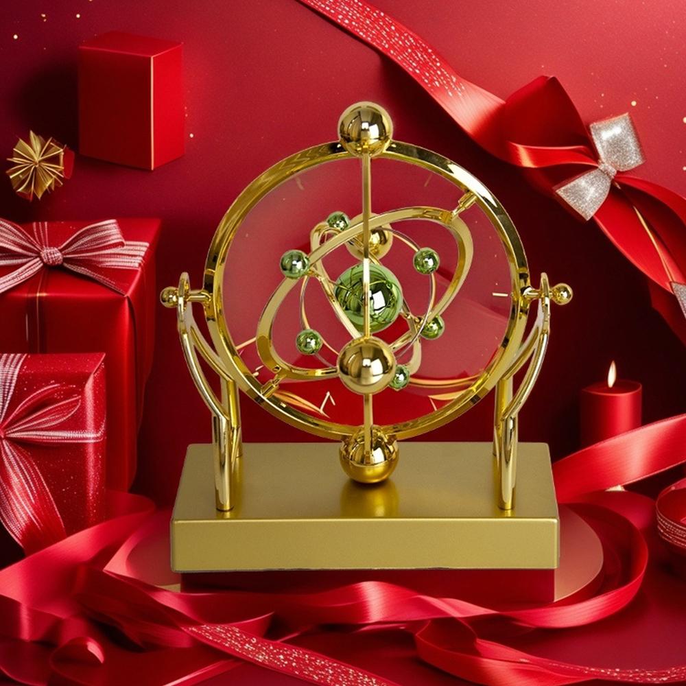 Golden Gyroscopic Orbit Sculpture Decoration