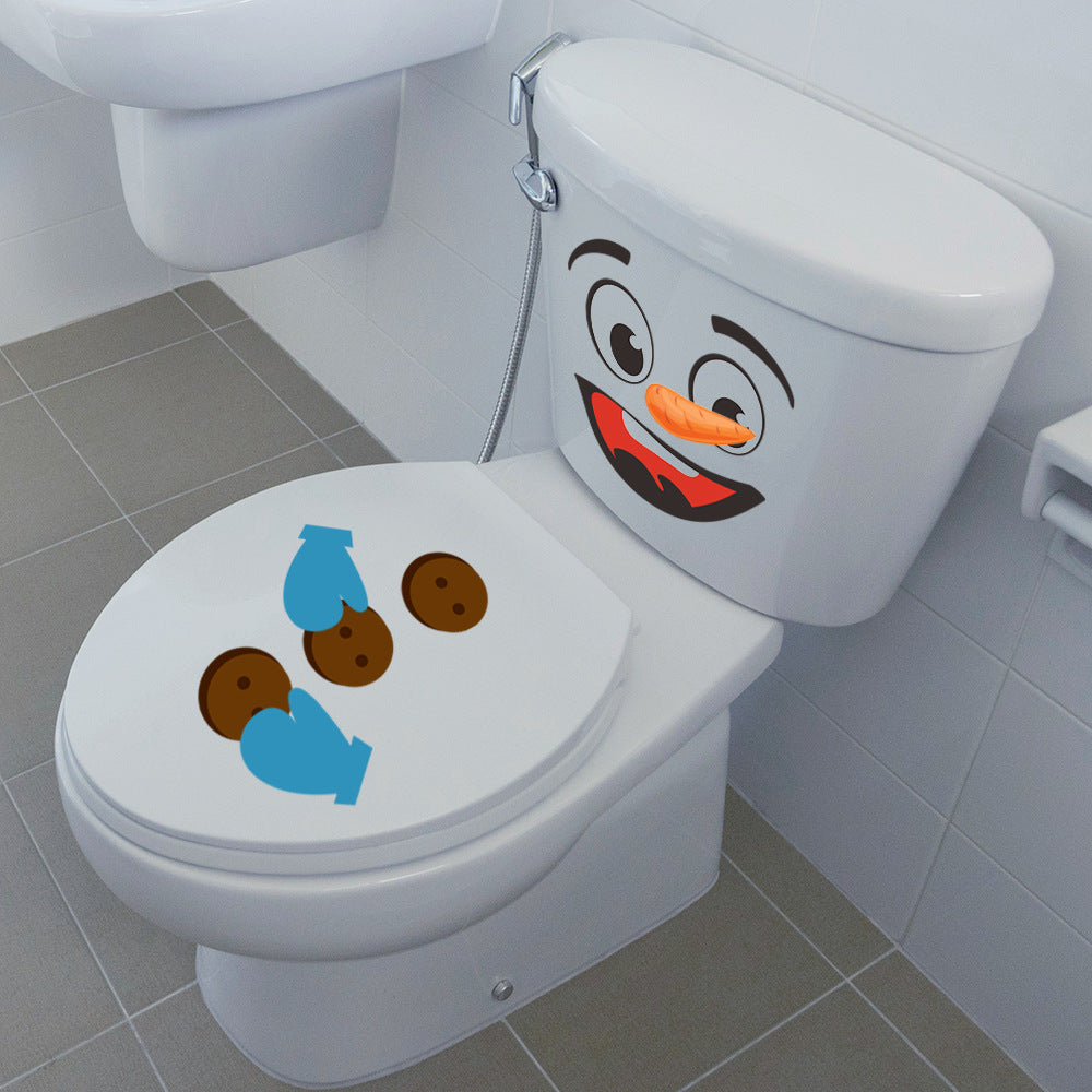 Snowman Toilet Decoration Sticker Set