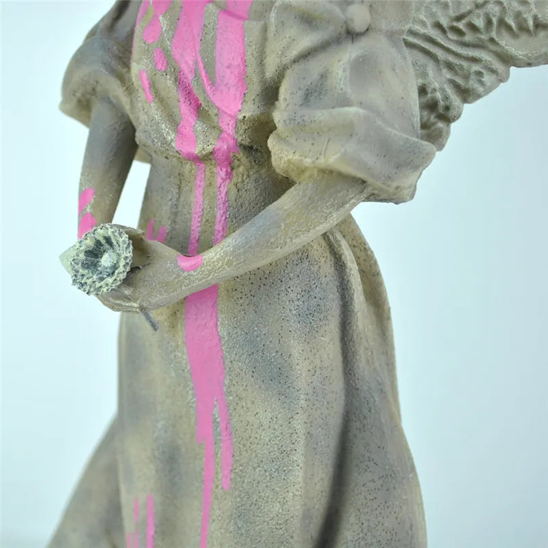 Victory Statue with Paint Flow Sculpture