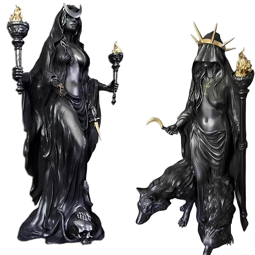 Black Hecate Goddess Statue