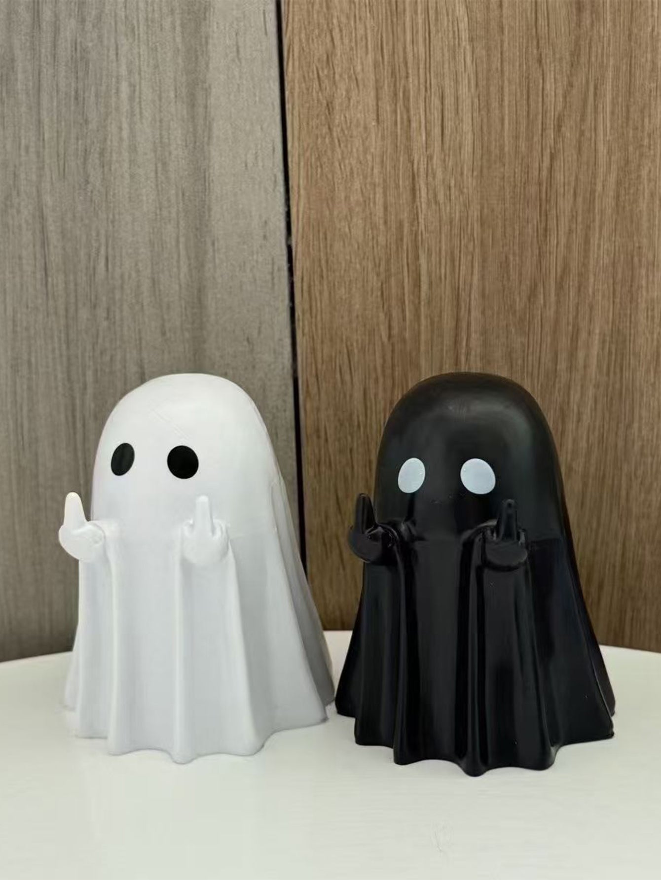 Cute Middle Finger Ghost Statue