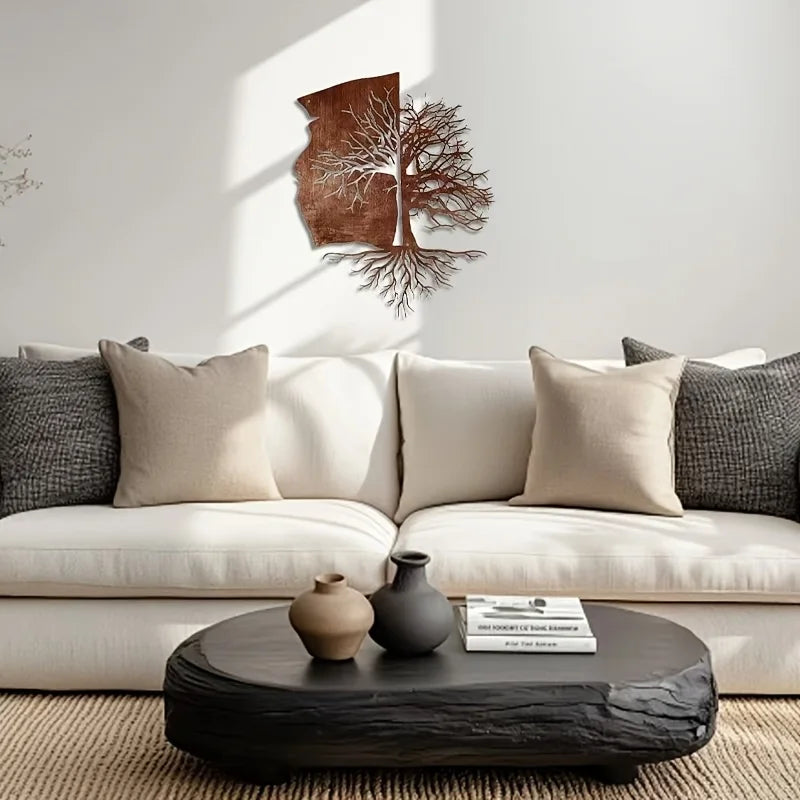 Abstract Split Tree Wall Art