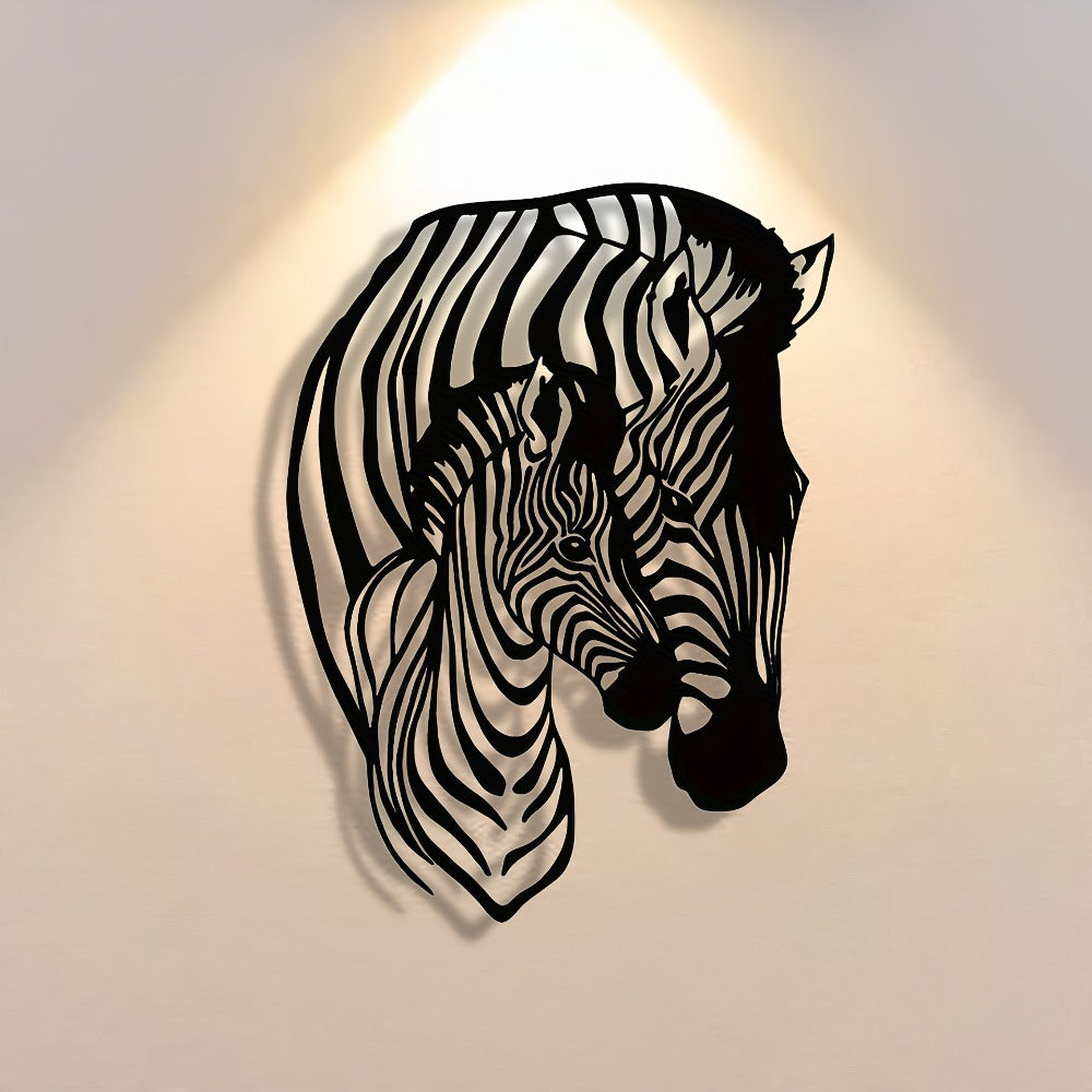 Zebra Family Metal Wall Art