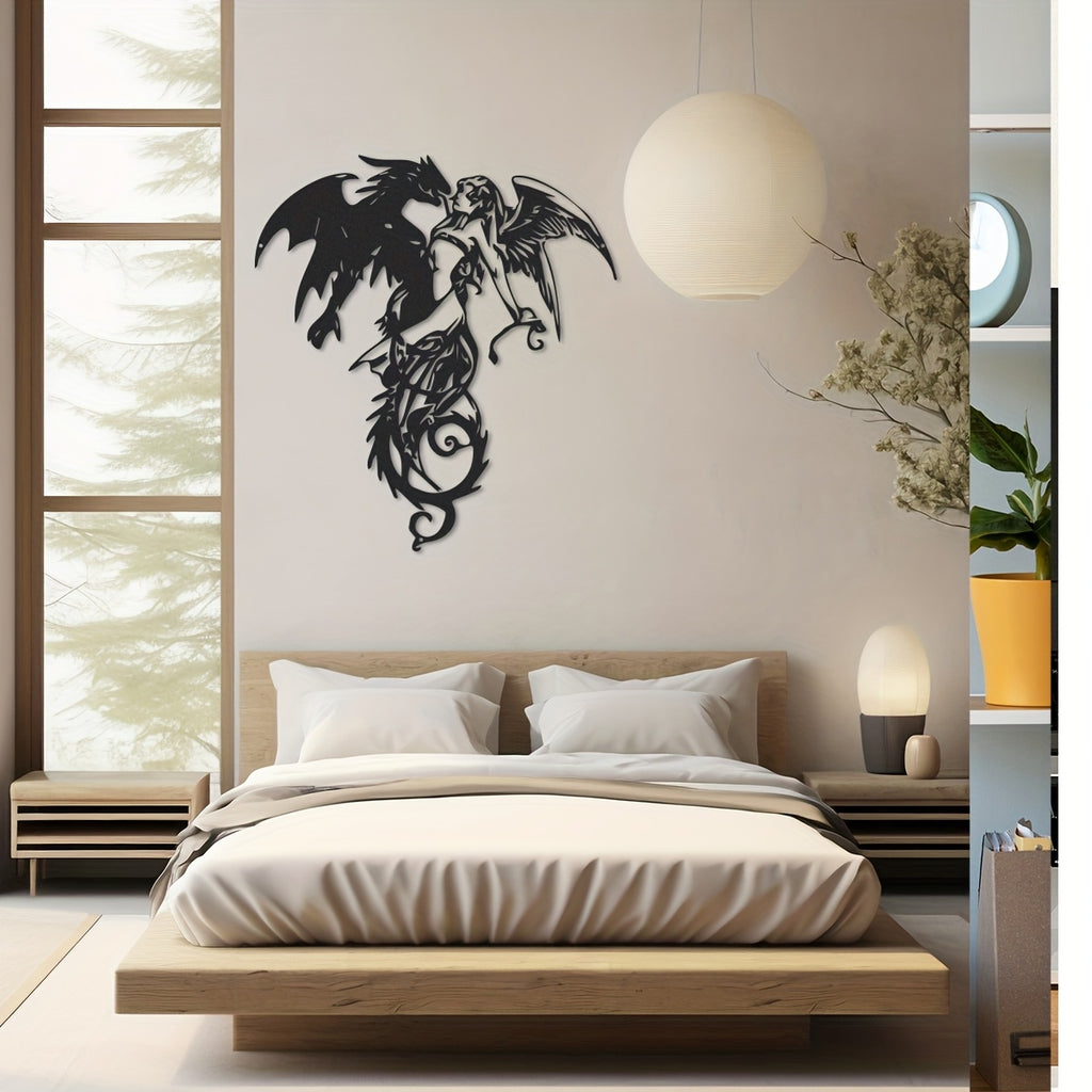 Warrior Dragon Metal Wall Art