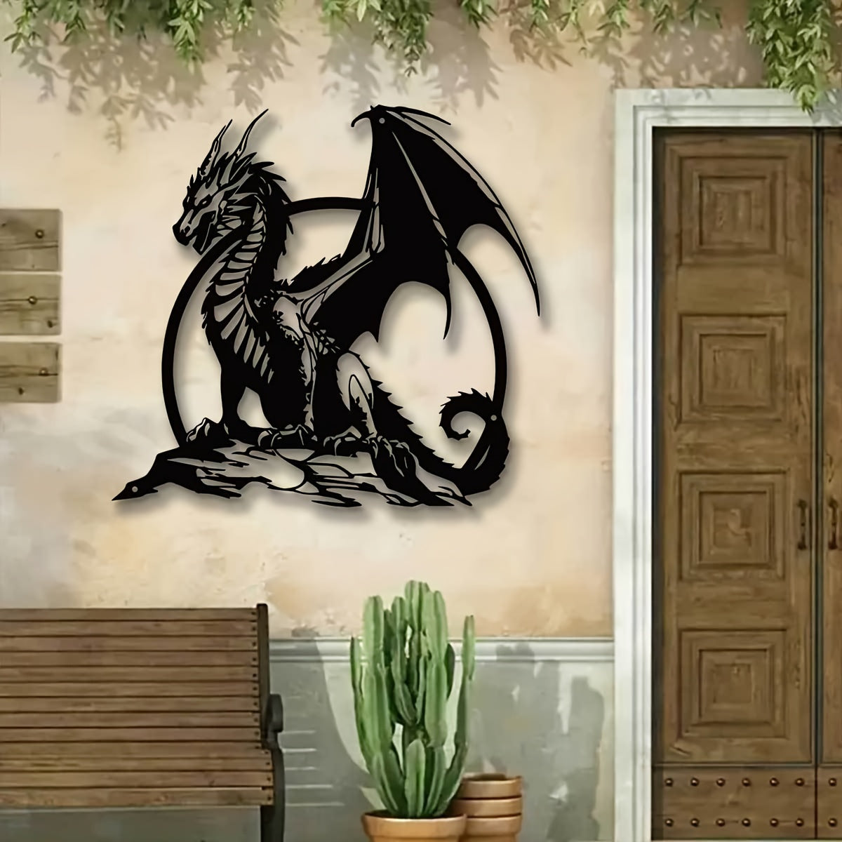 Perched Dragon Metal Wall Art