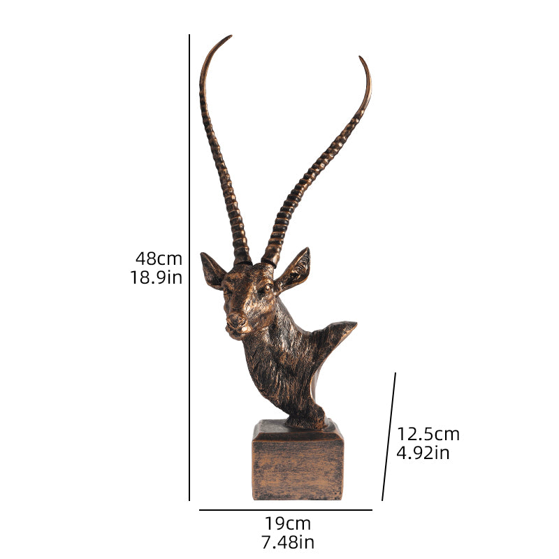 Vintage Antelope Head Sculpture