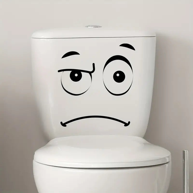 Unimpressed Face Toilet Lid Sticker