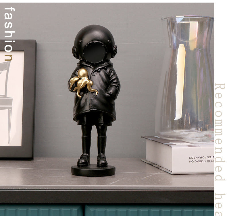 Underwater Girl & Pet Statue