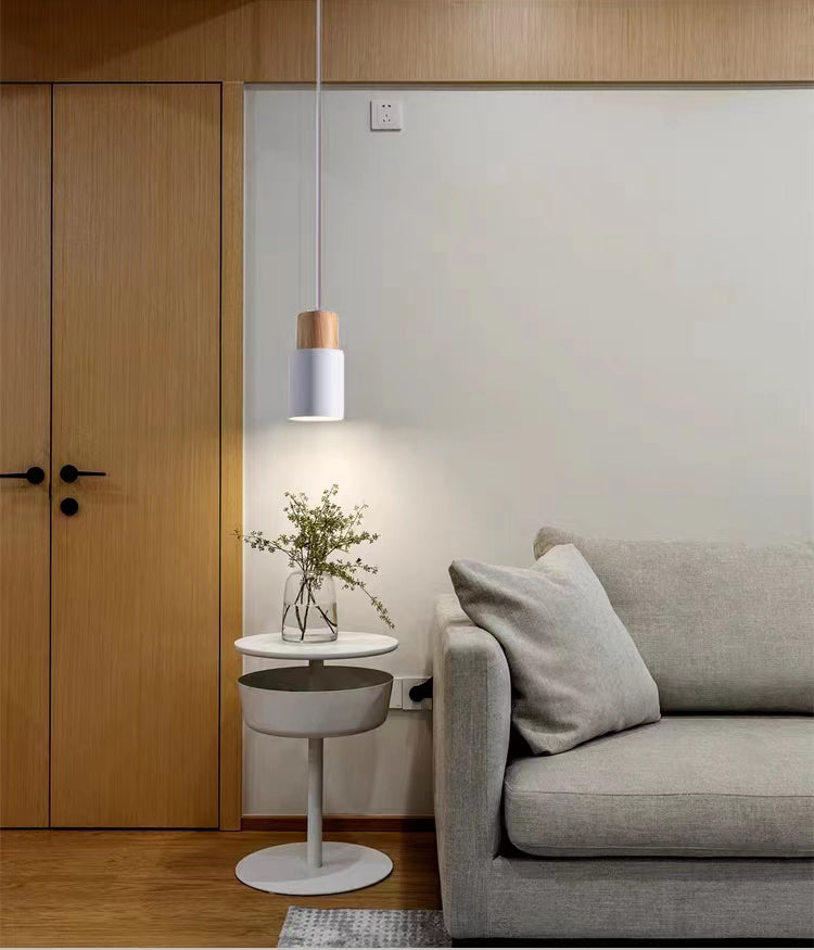 Nordic Concrete Wood LED Pendant Light