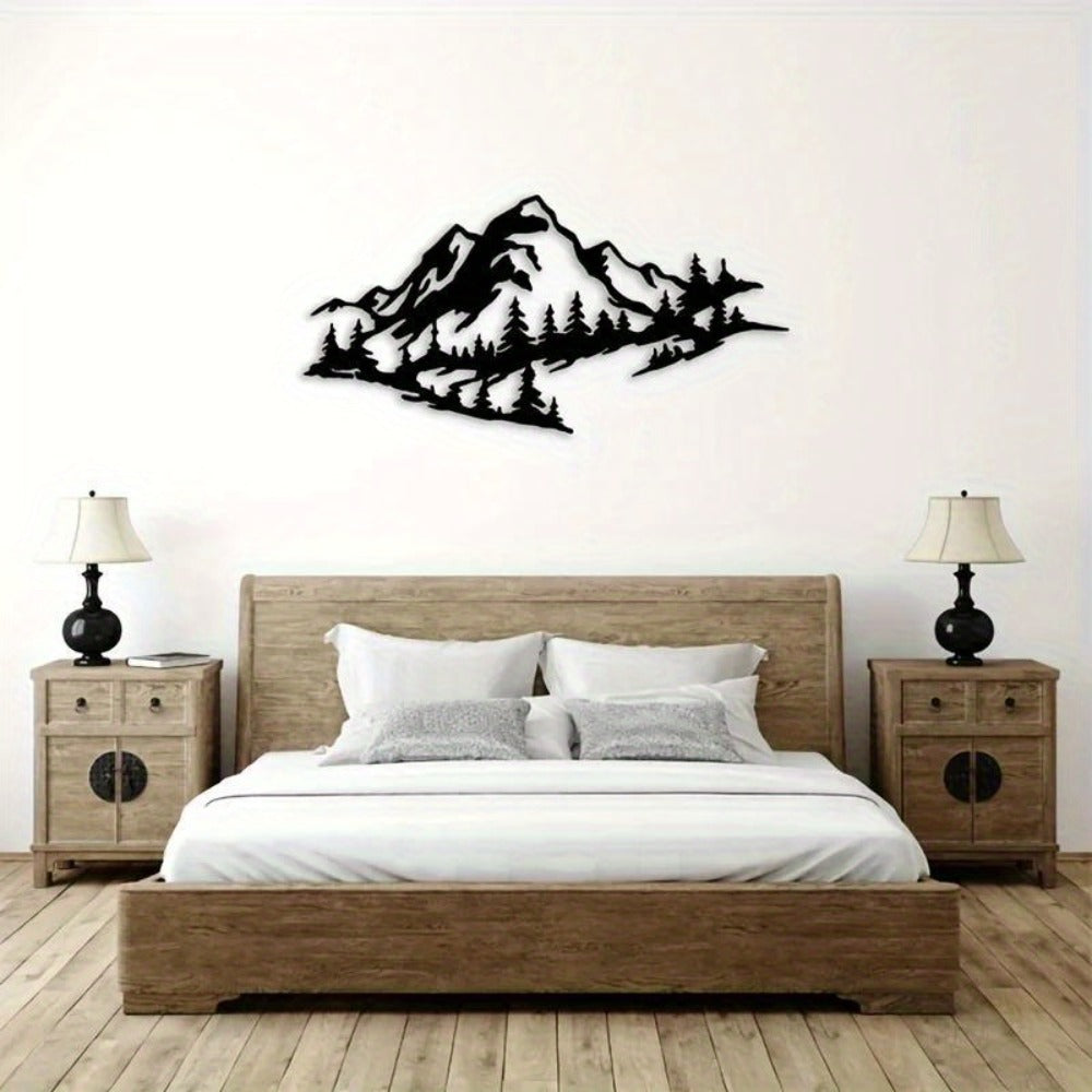 Ski Mountain Landscape Metal Wall Art