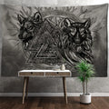 Wolves Valknut Antlers Tapestry