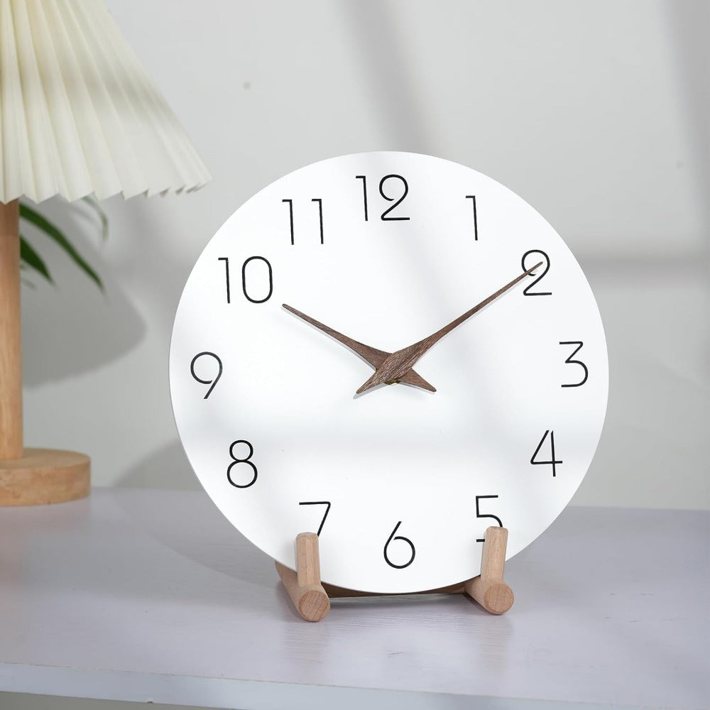 Minimalist White Wood Hand Wall Clock